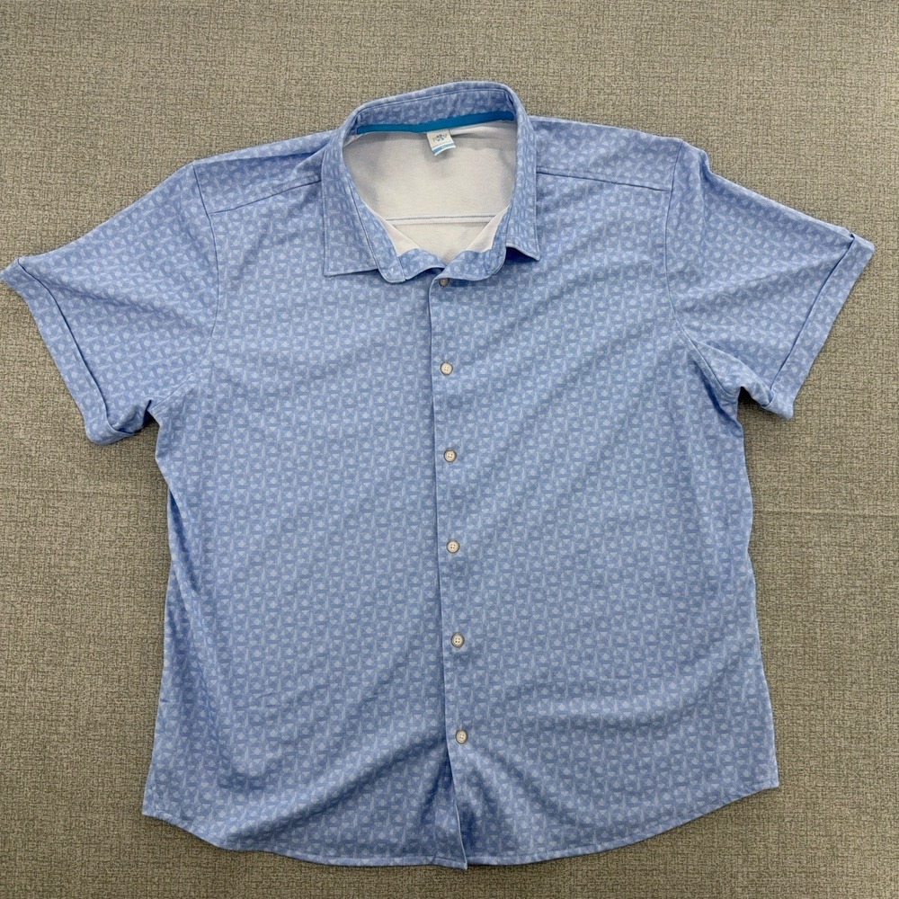 REV 3 Short Sleeve Performance Shirt Blue Men's Size XL Extra Large 1010